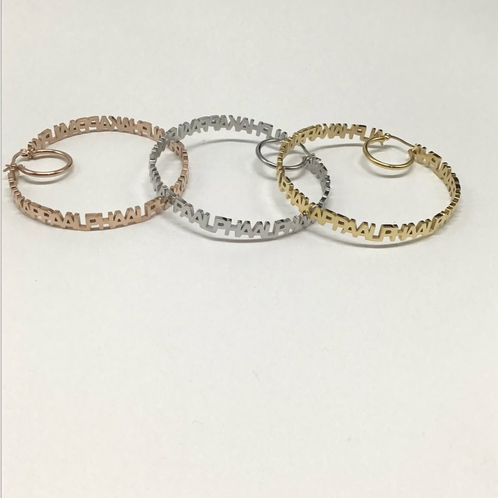 Alpha Kappa Alpha Custom Earrings /GOLDTONE - Picture 5 of 6